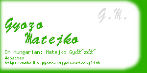 gyozo matejko business card
